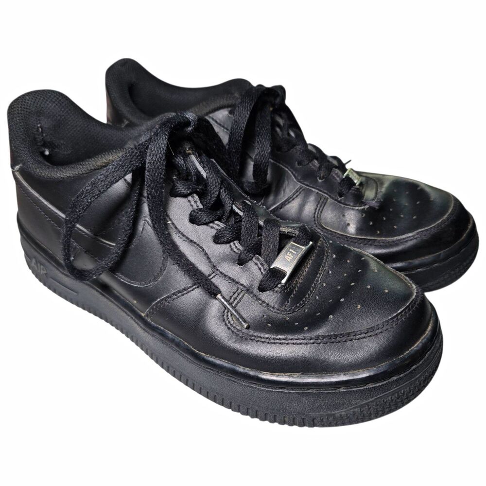 Nike Air Force 1 LE Low Triple Black Youth 5.5Y Womens 7 Sneakers 314192-009